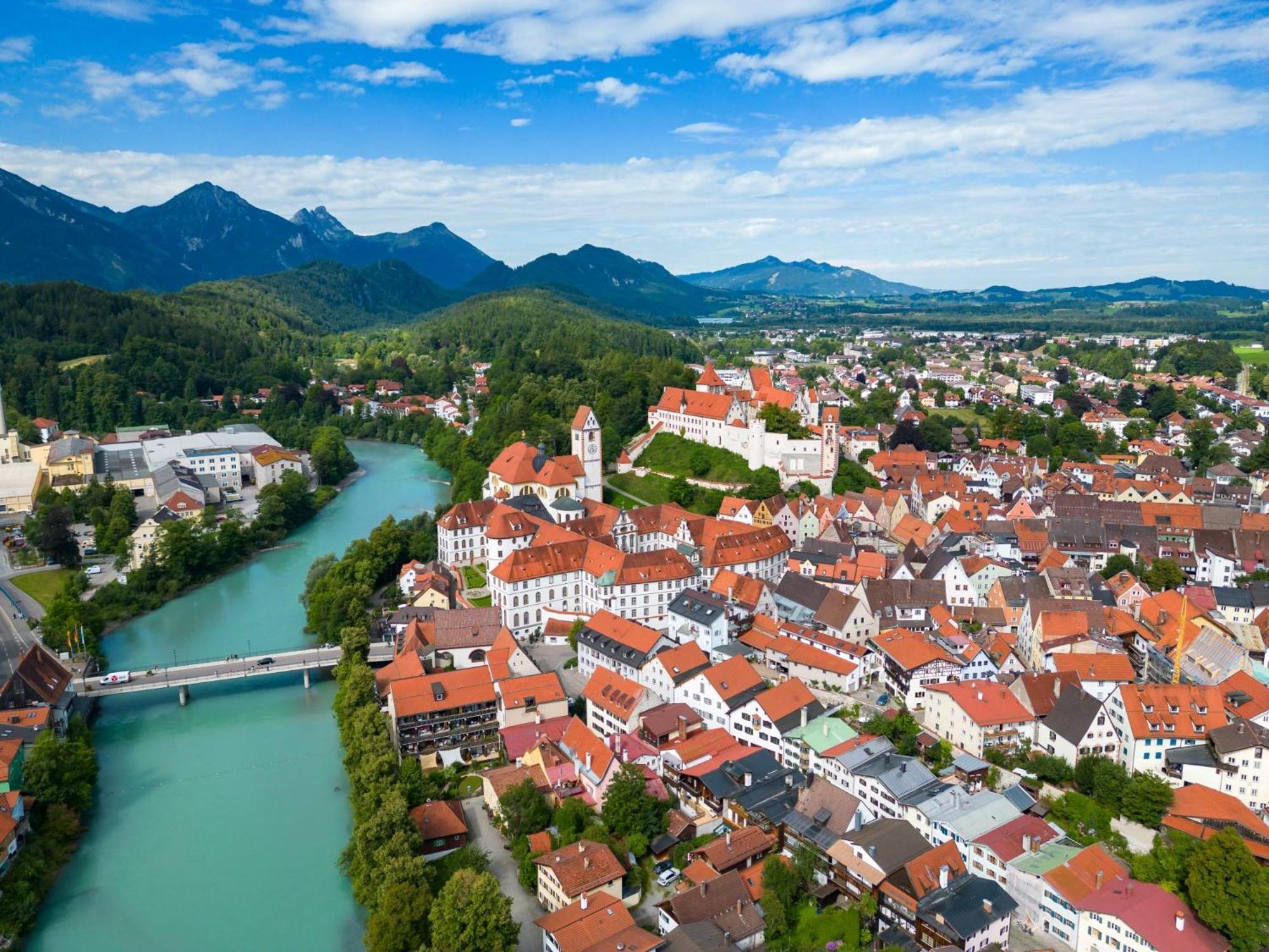Ferienwohnung Herzstueck Im Haus Schlossblick Füssen Exteriör bild